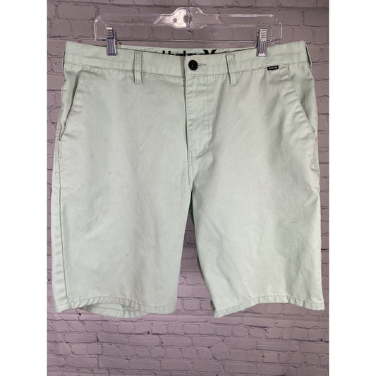 Hurley Seafoam Green Mid Rise 5 Pocket Design Casual Shorts Men’s 36 (36 x 10)