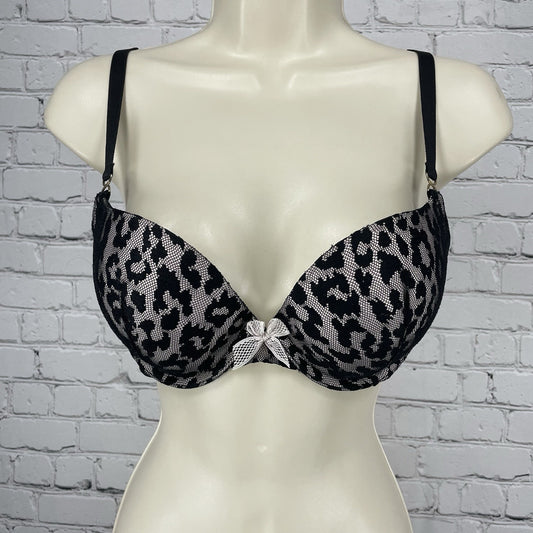 Victoria’s Secret Leopard Mesh Very Sexy Padded Demi Underwire Bra Size 34D