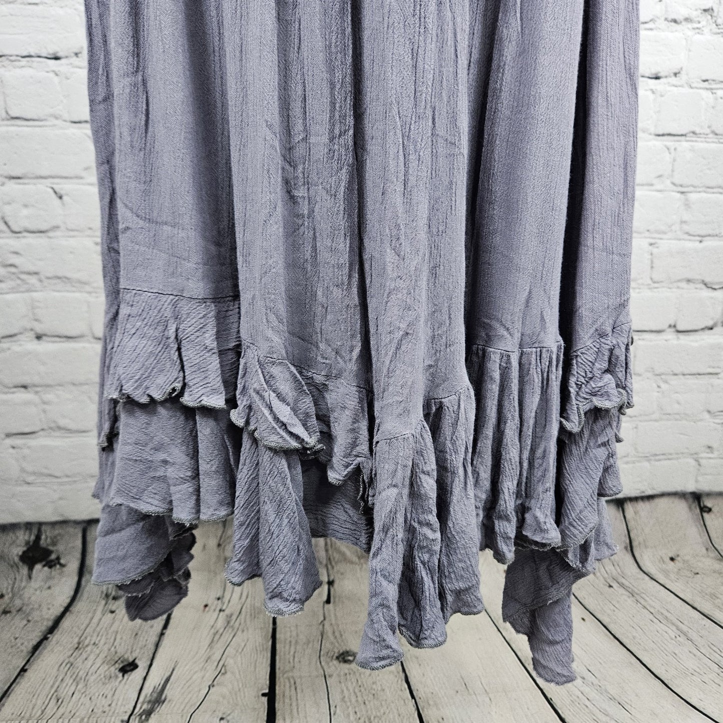 Free People Purple Lace Sheer Strappy Empire Waist Boho Maxi Dress Medium M