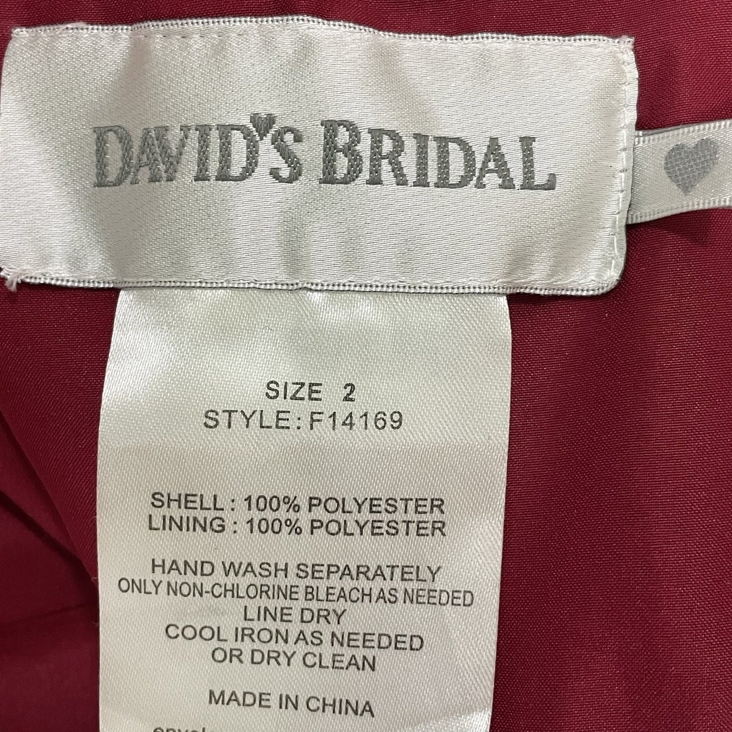 David’s Bridal Red Pleated Empire Waist Strapless Prom Zipped Short Dress Size 2