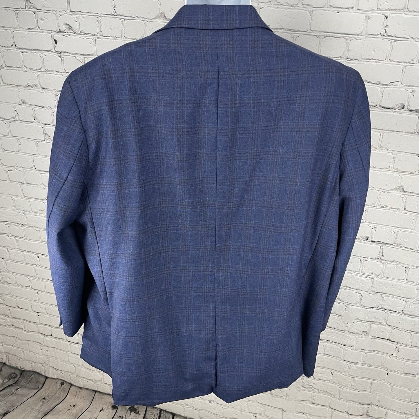 Jos. A. Bank 1905 Blue Check Wool 2 Button Double Vented Blazer Sport Coat 46R