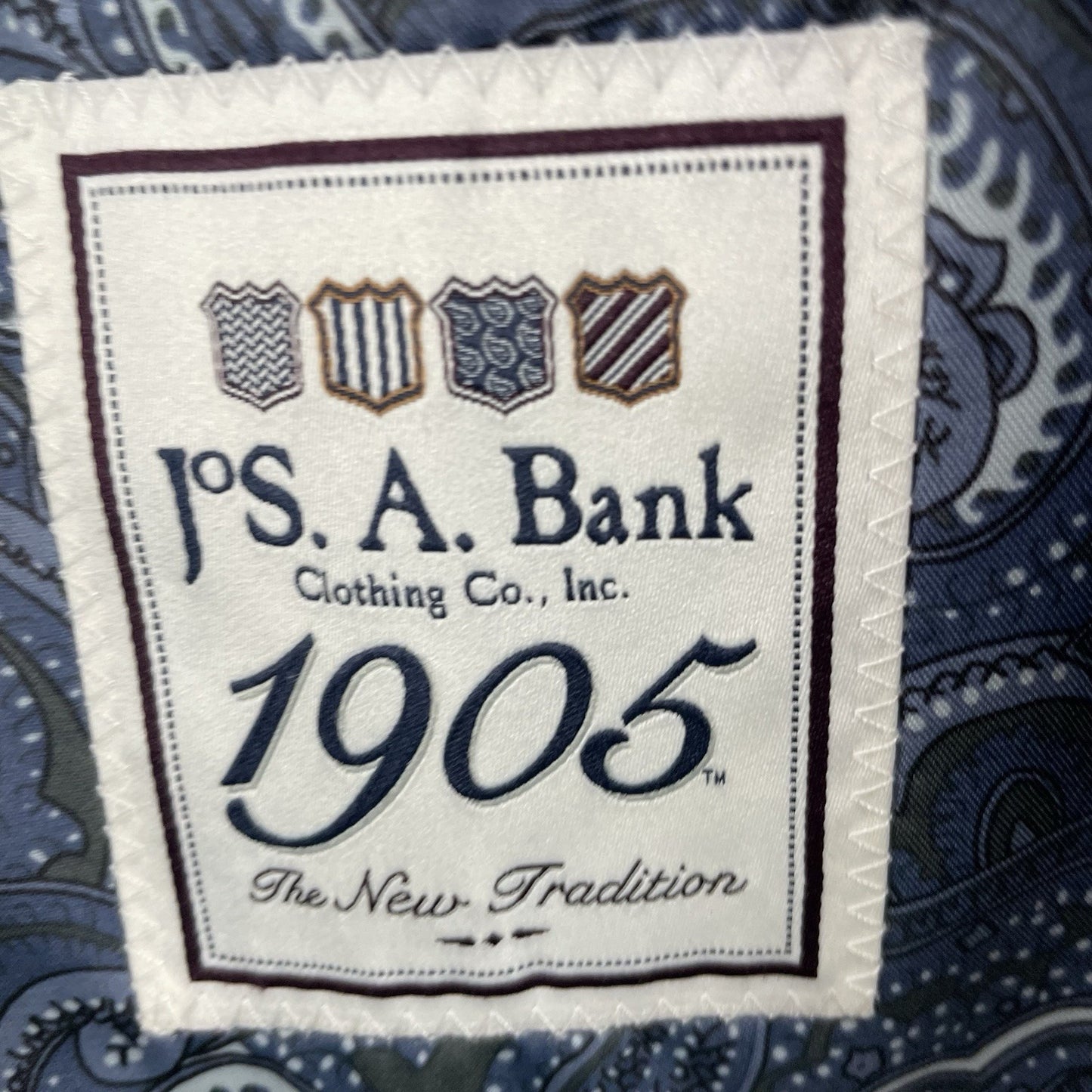 Jos. A. Bank 1905 Blue Check Wool 2 Button Double Vented Blazer Sport Coat 46R