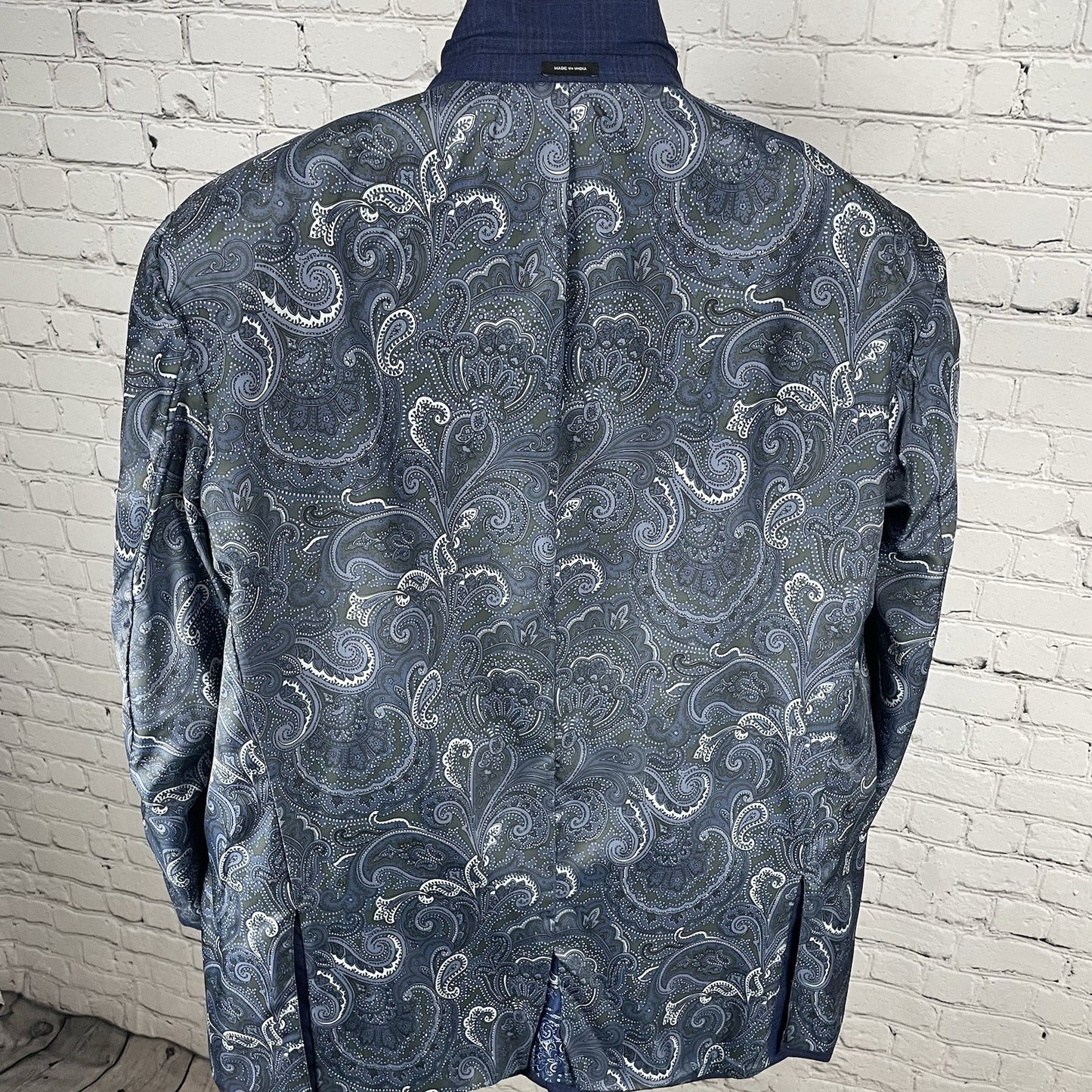 Jos. A. Bank 1905 Blue Check Wool 2 Button Double Vented Blazer Sport Coat 46R