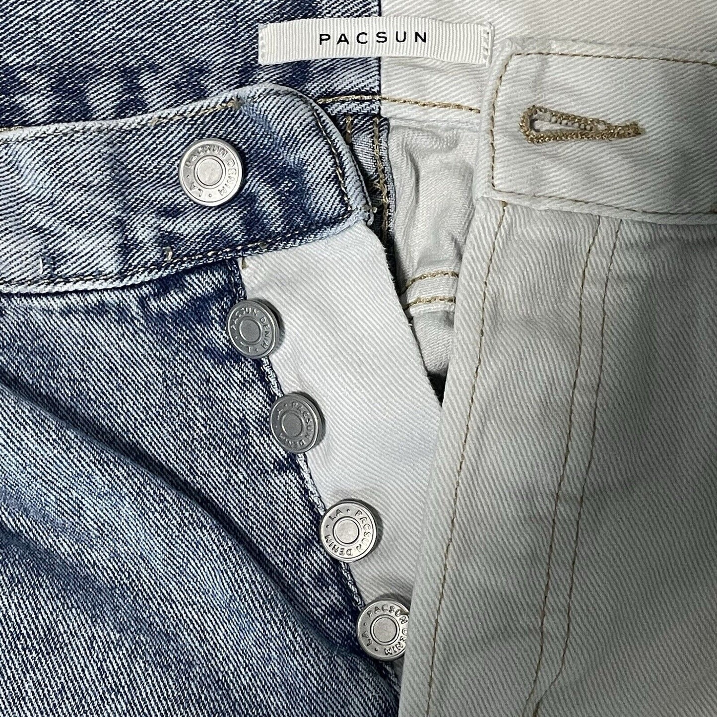 Pacsun Distressed High Rise Straight Leg Cut Off Denim Jeans Size 25 (25x25)