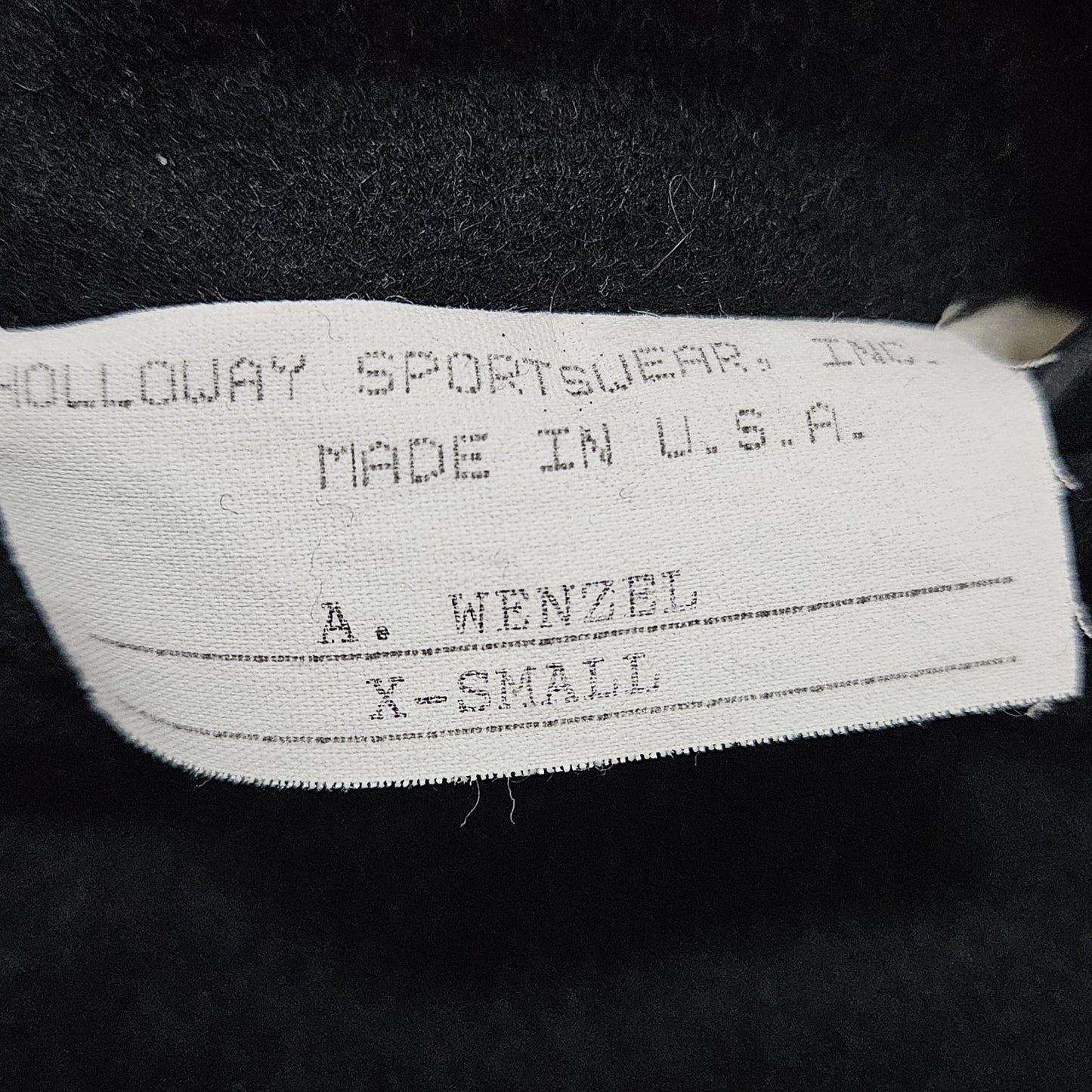 VTG Holloway Black Red Wool Blend Retro Varsity Letterman Lined Jacket USA XS