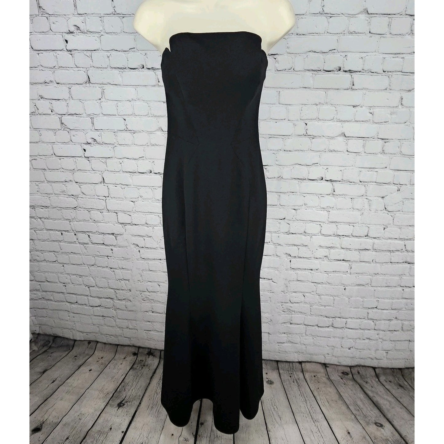 Jill Stuart Black Strapless Boned Lined Mermaid Bodycon Maxi Gown Formal Dress 0
