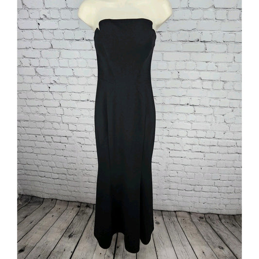 Jill Stuart Black Strapless Boned Lined Mermaid Bodycon Maxi Gown Formal Dress 0