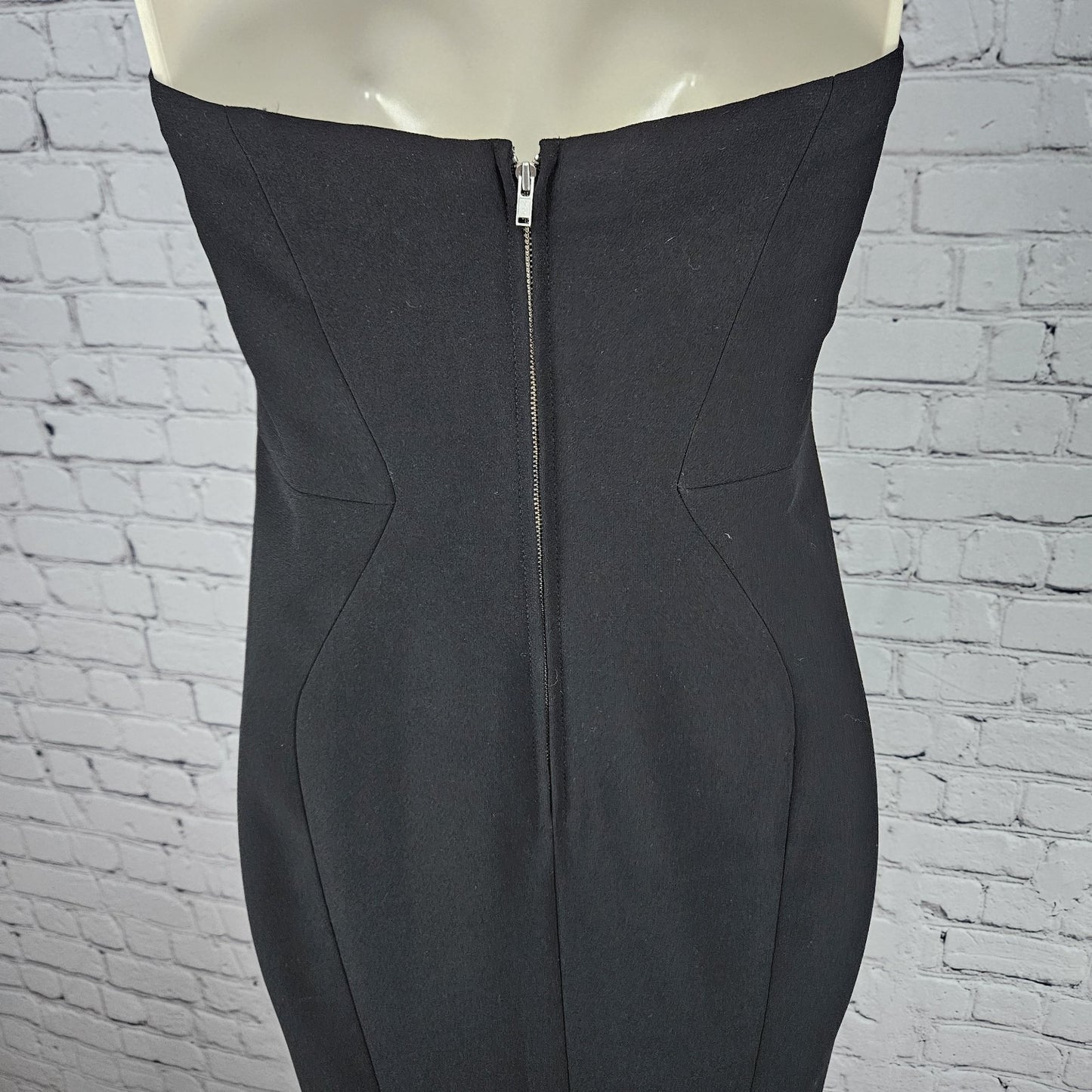 Jill Stuart Black Strapless Boned Lined Mermaid Bodycon Maxi Gown Formal Dress 0