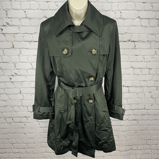 Michael Kors Green Belted Removable Lining Insulated Trench Pea Coat Small S