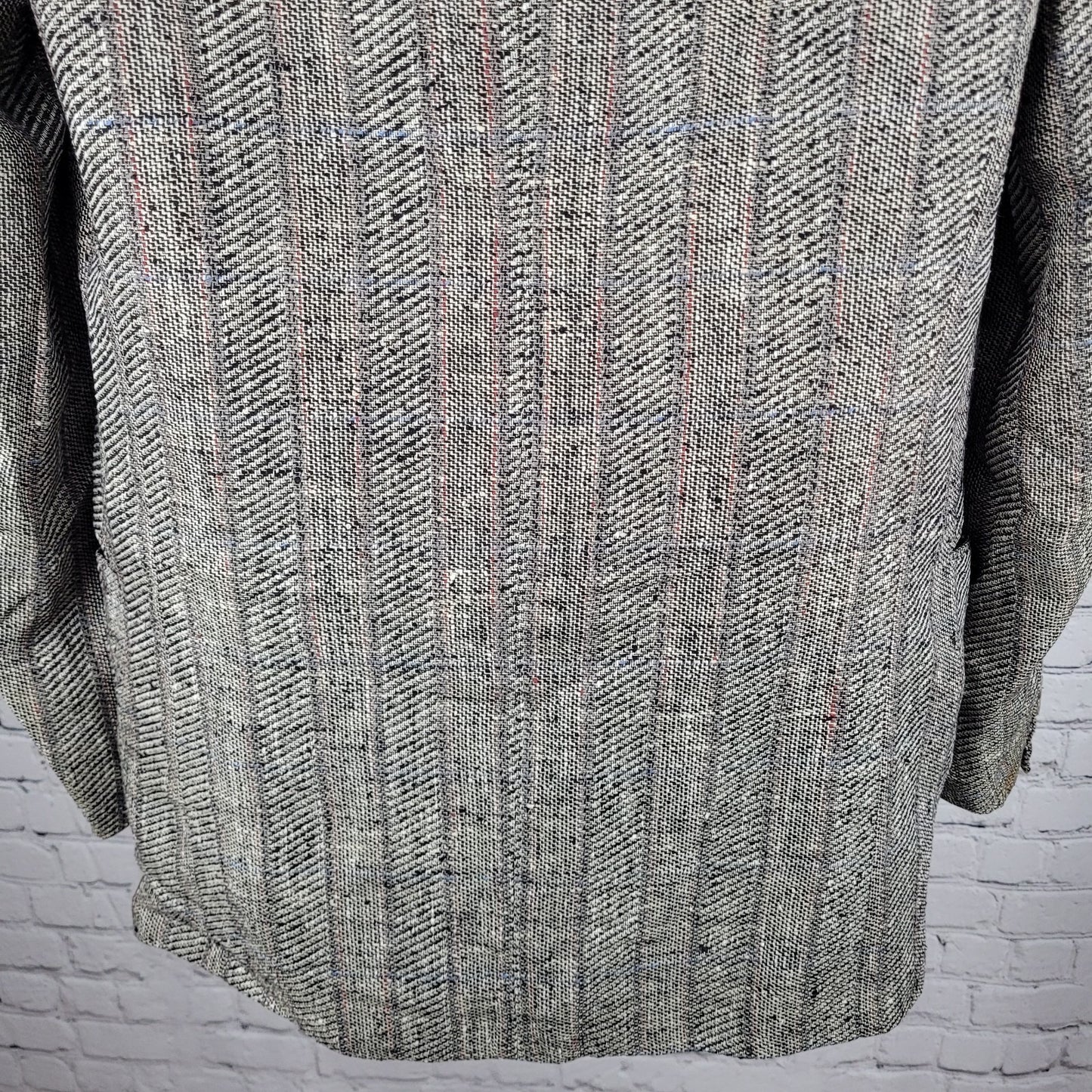 Profilo White Black Striped 2 Button Ventless Notch Blazer Sport Coat Italy 40