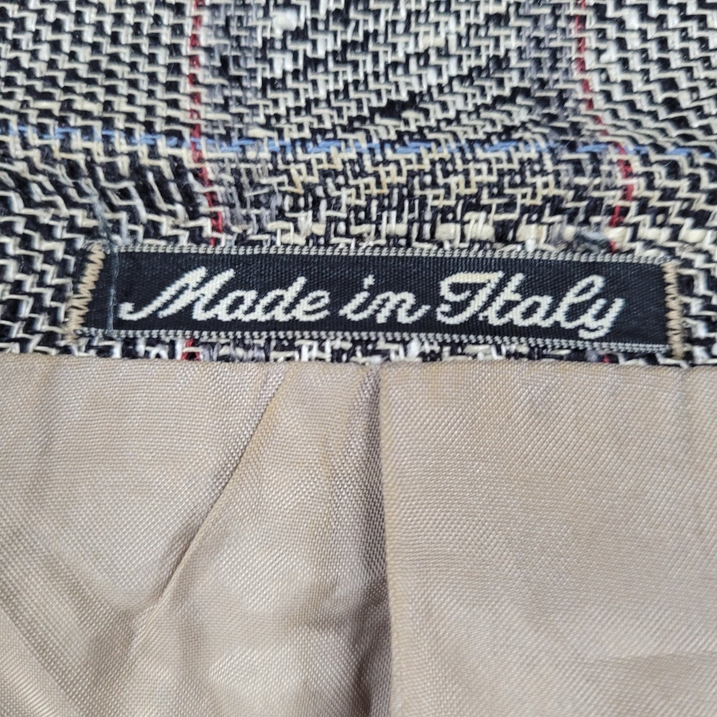 Profilo White Black Striped 2 Button Ventless Notch Blazer Sport Coat Italy 40