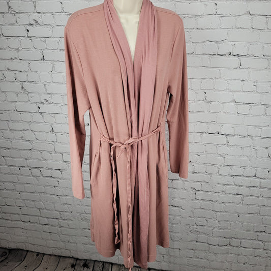 Athleta Pink Wind Down Sleep Robe Stretch Long Sleeve Pockets Size Large L