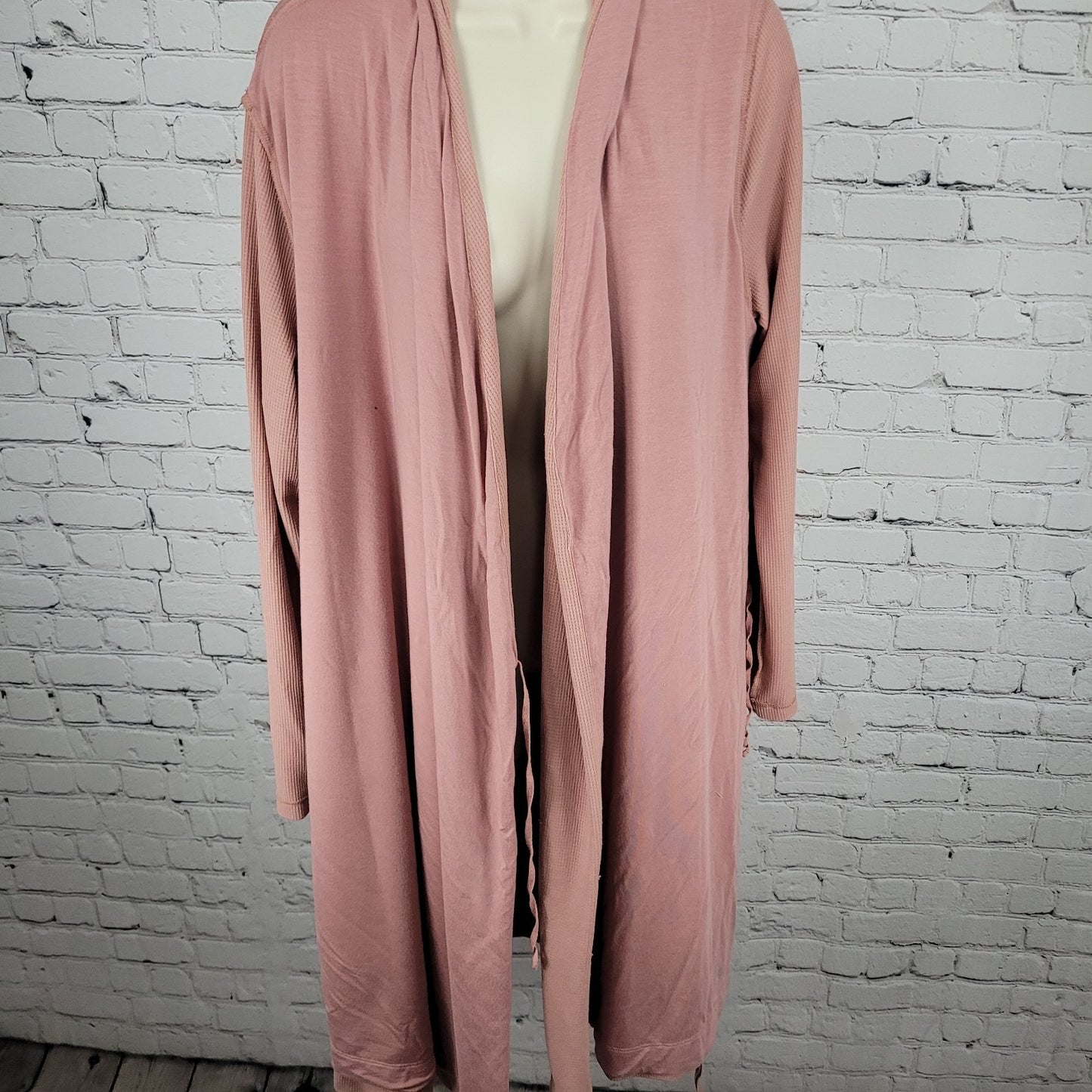 Athleta Pink Wind Down Sleep Robe Stretch Long Sleeve Pockets Size Large L