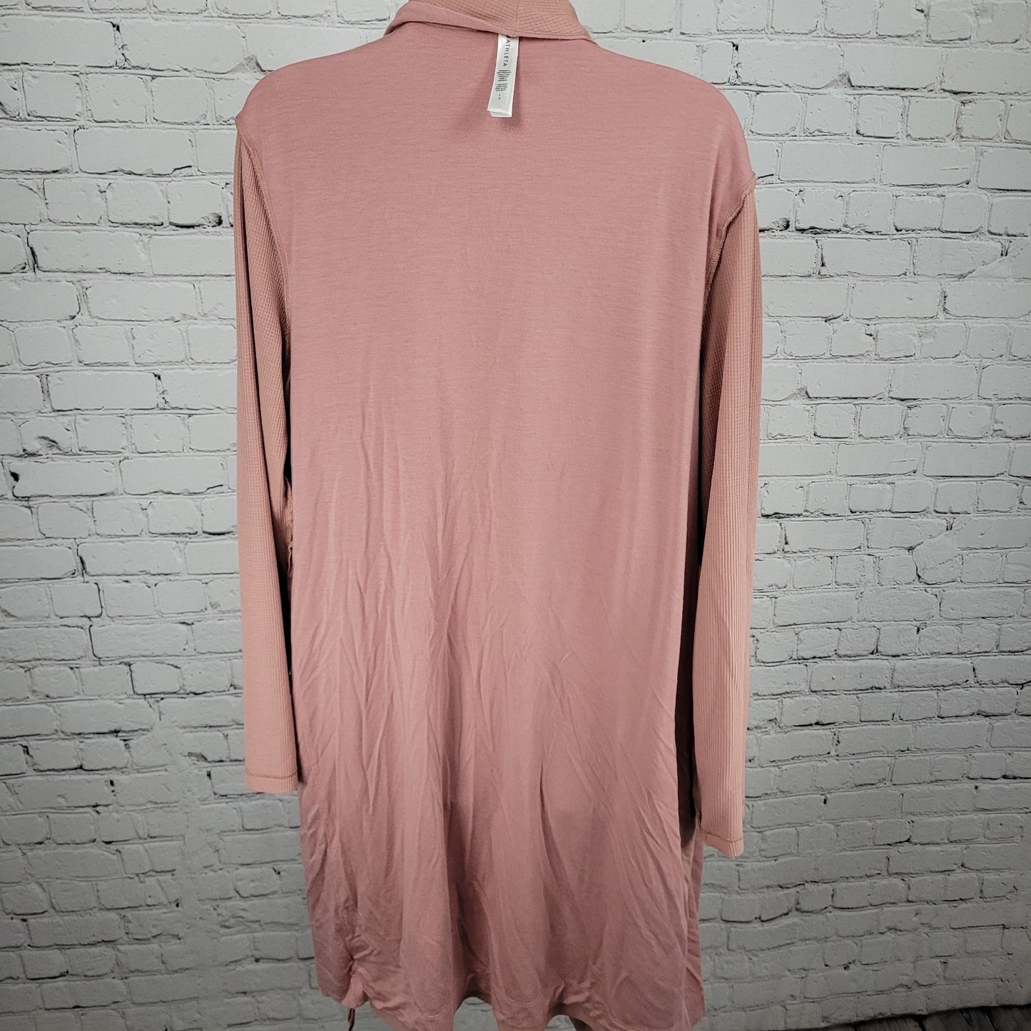 Athleta Pink Wind Down Sleep Robe Stretch Long Sleeve Pockets Size Large L