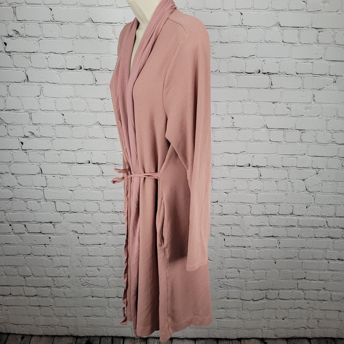 Athleta Pink Wind Down Sleep Robe Stretch Long Sleeve Pockets Size Large L