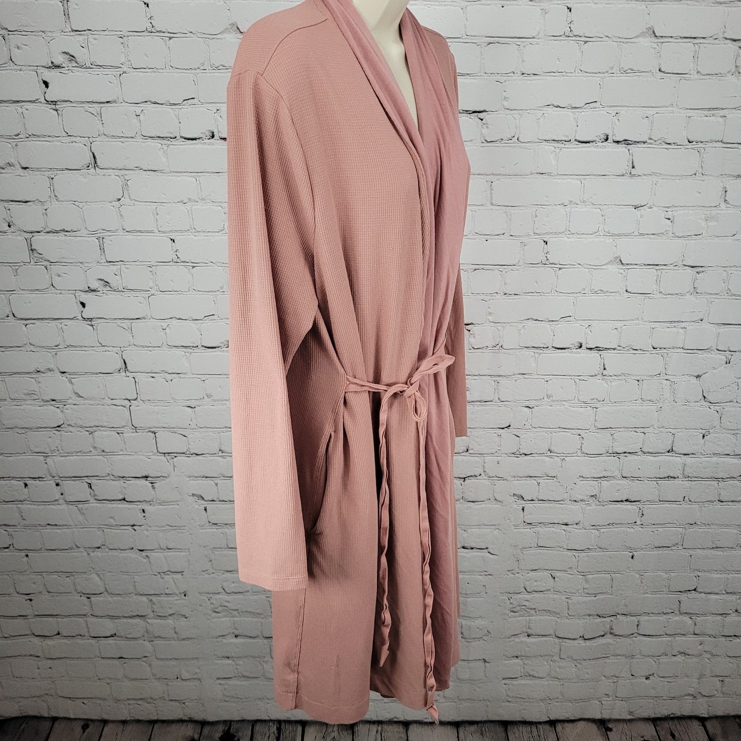 Athleta Pink Wind Down Sleep Robe Stretch Long Sleeve Pockets Size Large L