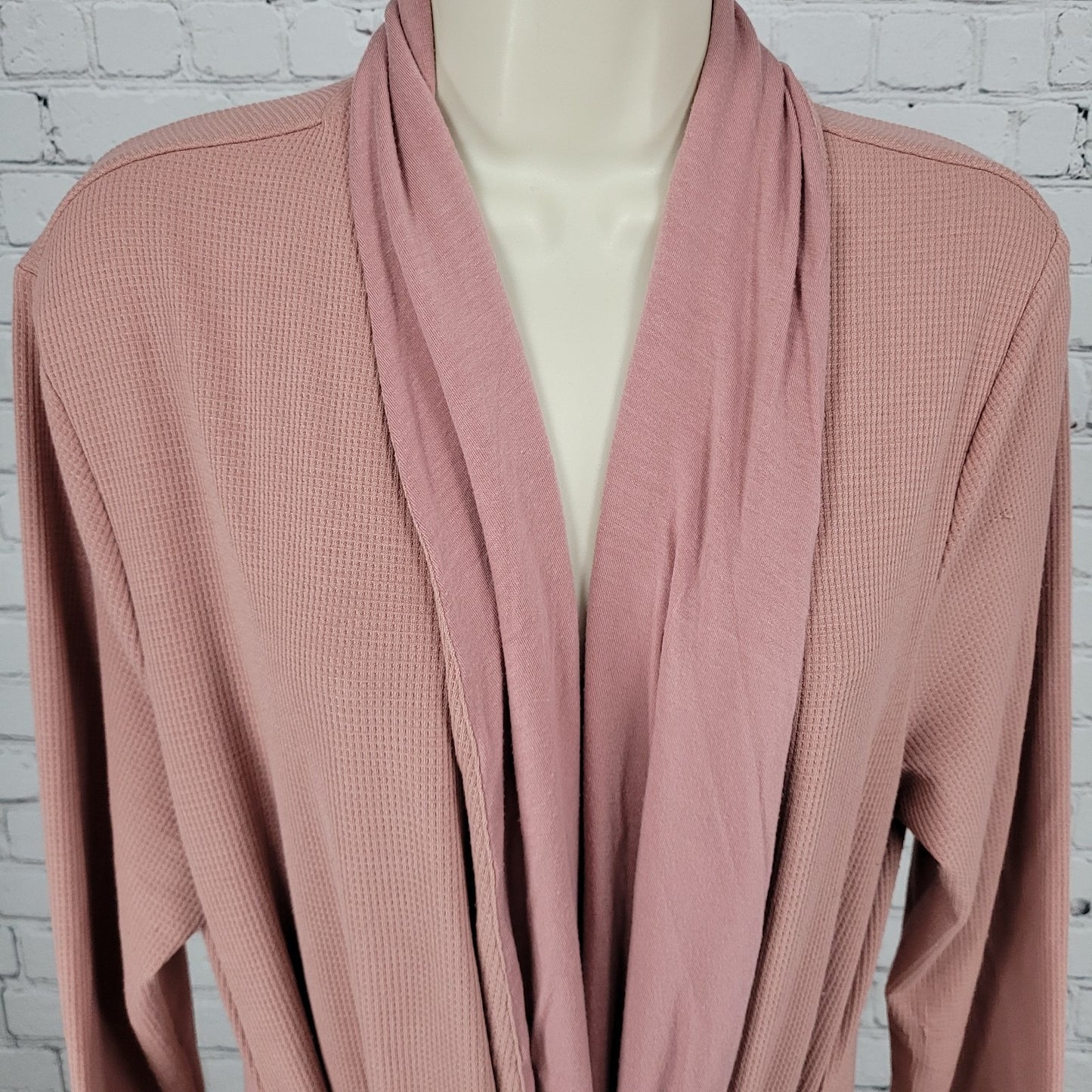 Athleta Pink Wind Down Sleep Robe Stretch Long Sleeve Pockets Size Large L