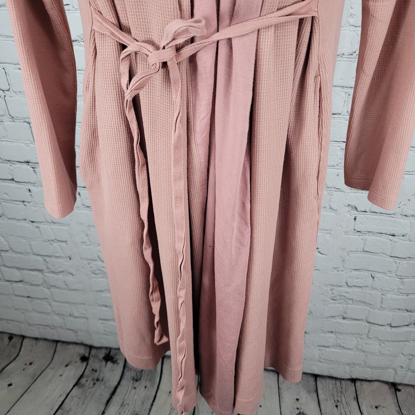 Athleta Pink Wind Down Sleep Robe Stretch Long Sleeve Pockets Size Large L