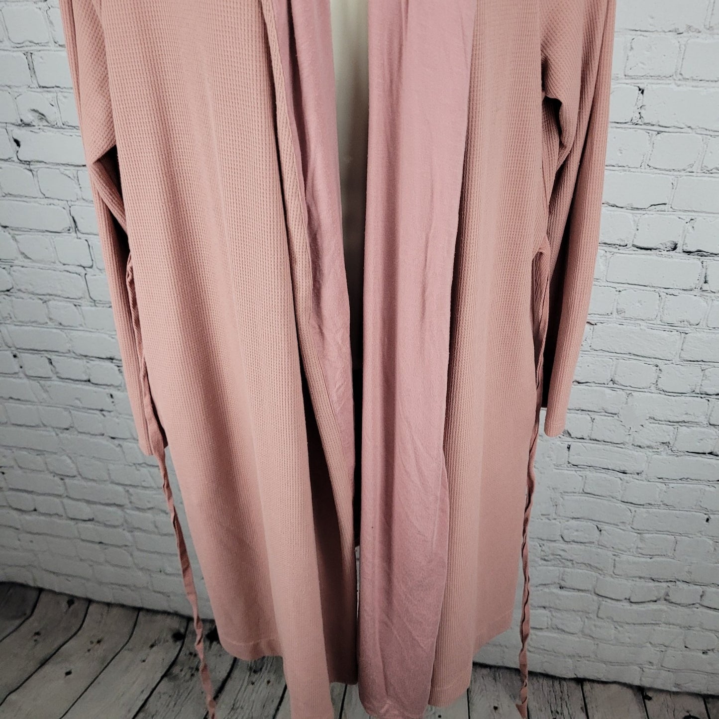 Athleta Pink Wind Down Sleep Robe Stretch Long Sleeve Pockets Size Large L