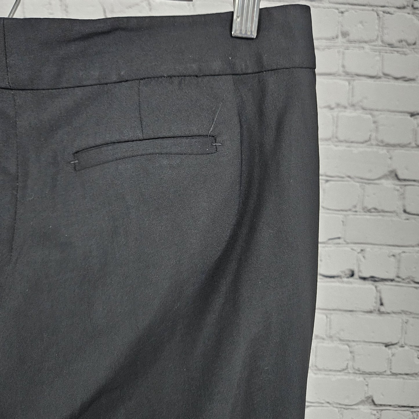 Lafayette 148 New York Black Wool Stretch Mid Rise Tapered Dress Pants 2 (29x28)