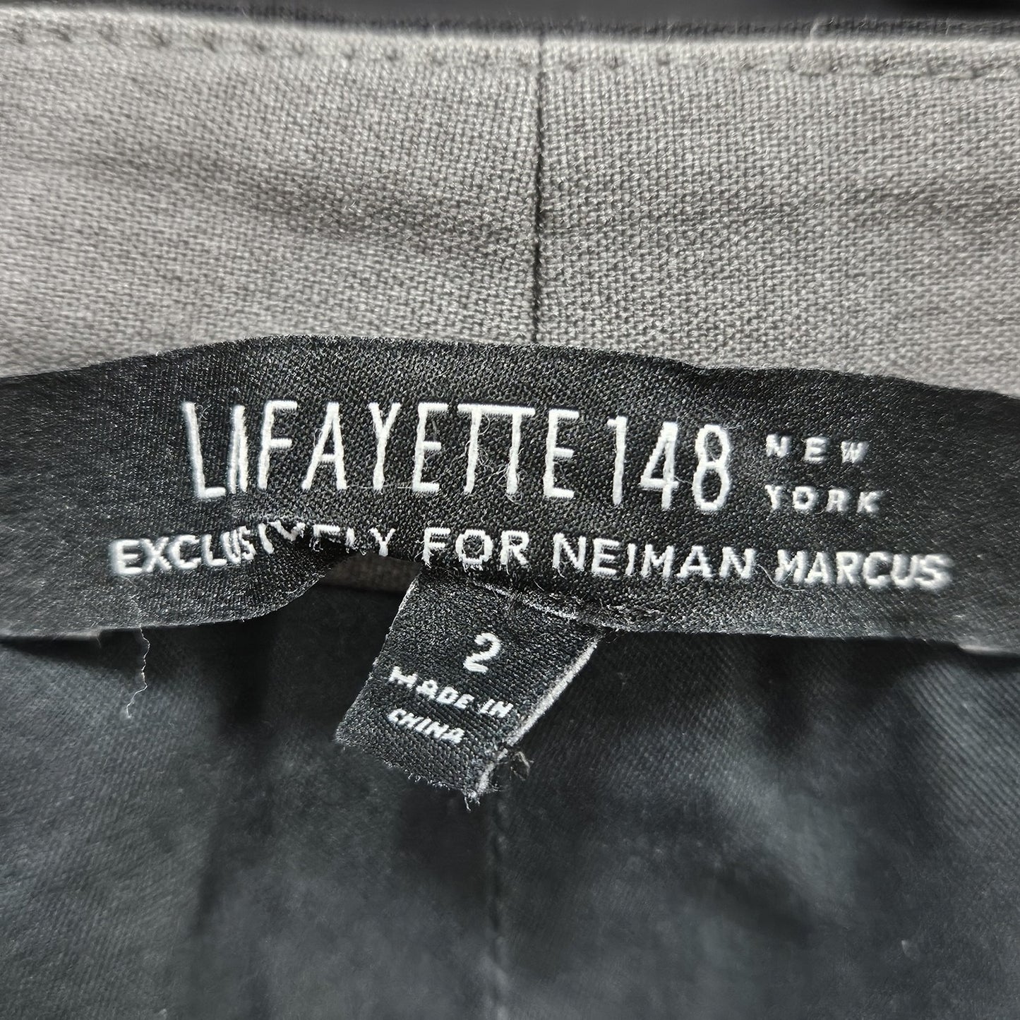 Lafayette 148 New York Black Wool Stretch Mid Rise Tapered Dress Pants 2 (29x28)