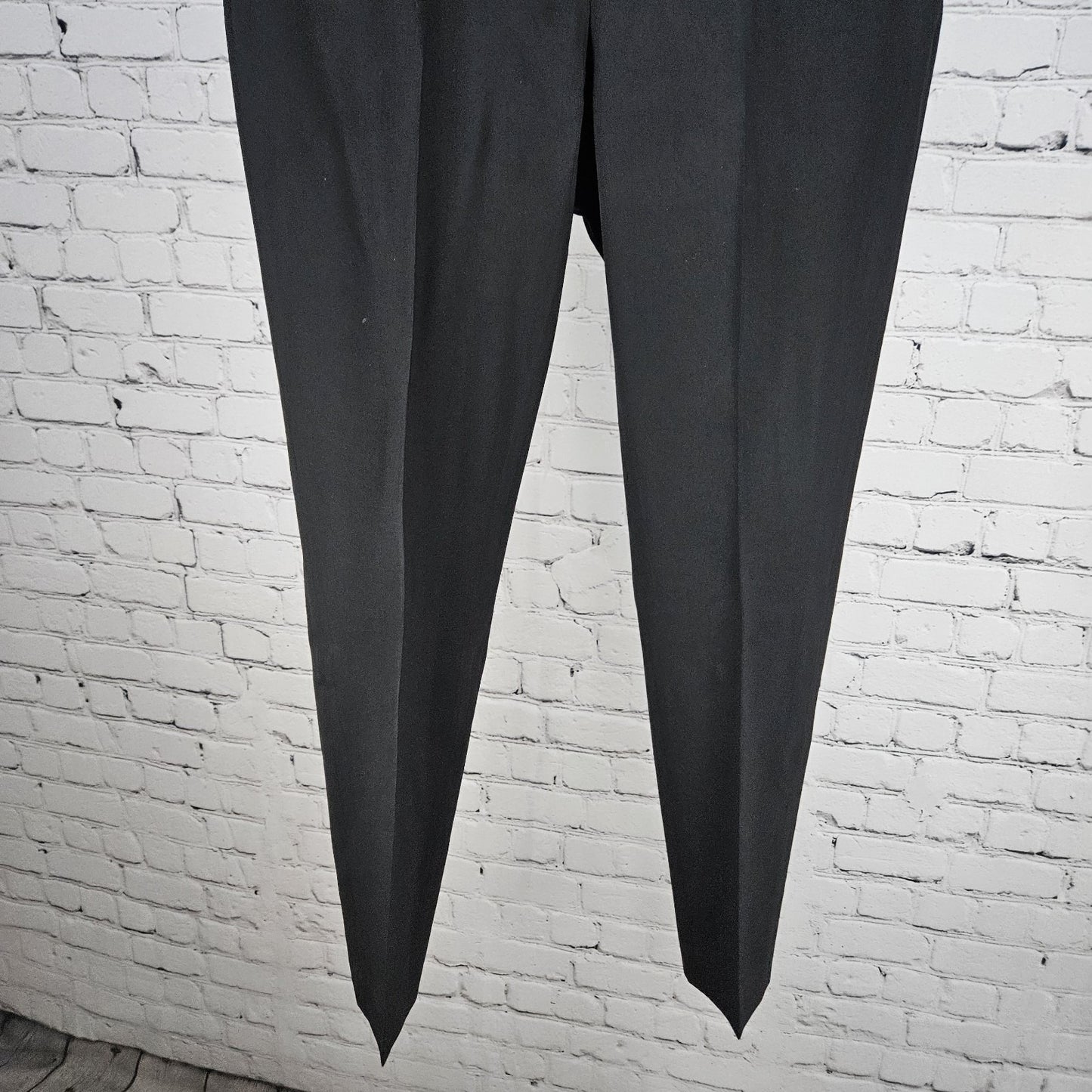 Lafayette 148 New York Black Wool Stretch Mid Rise Tapered Dress Pants 2 (29x28)