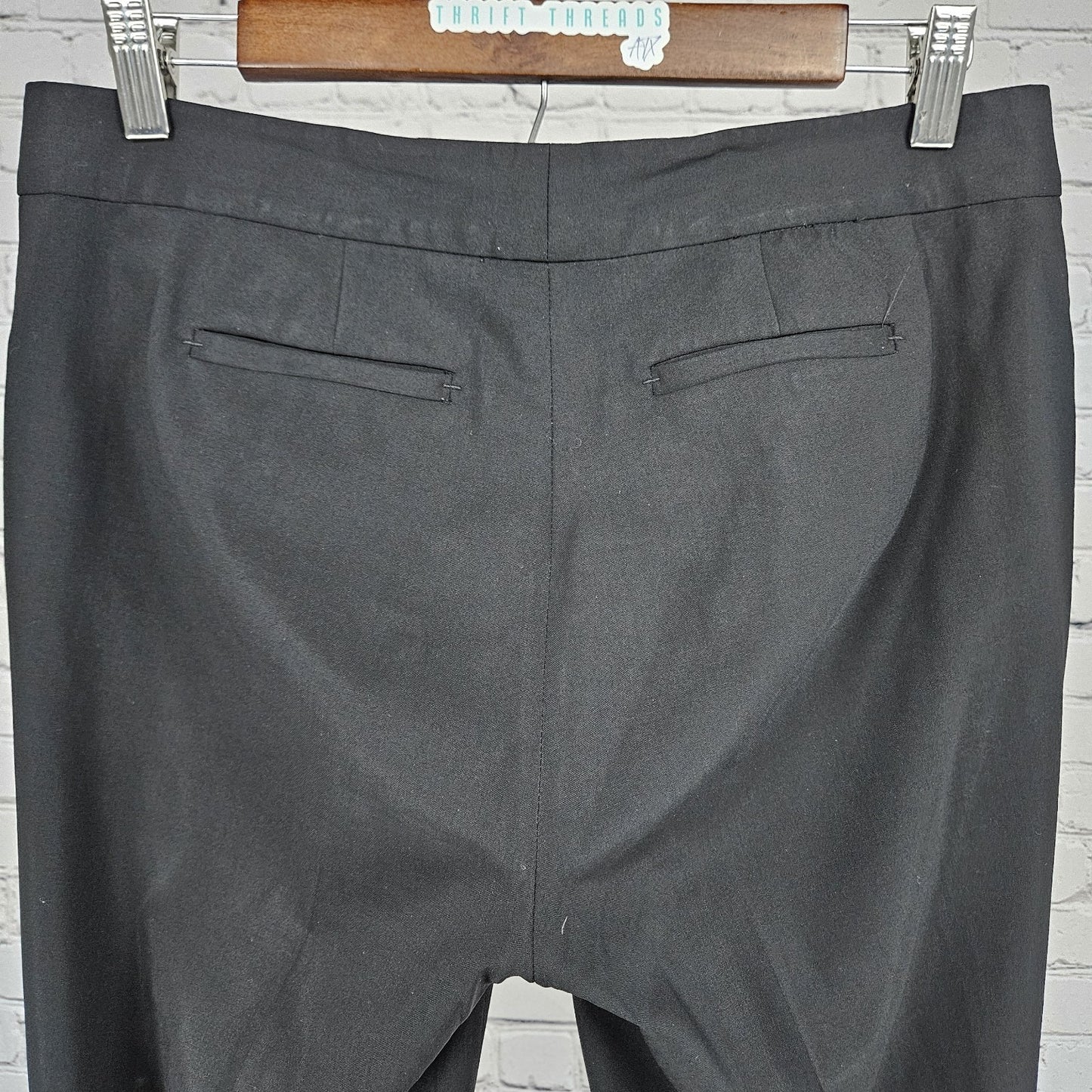 Lafayette 148 New York Black Wool Stretch Mid Rise Tapered Dress Pants 2 (29x28)