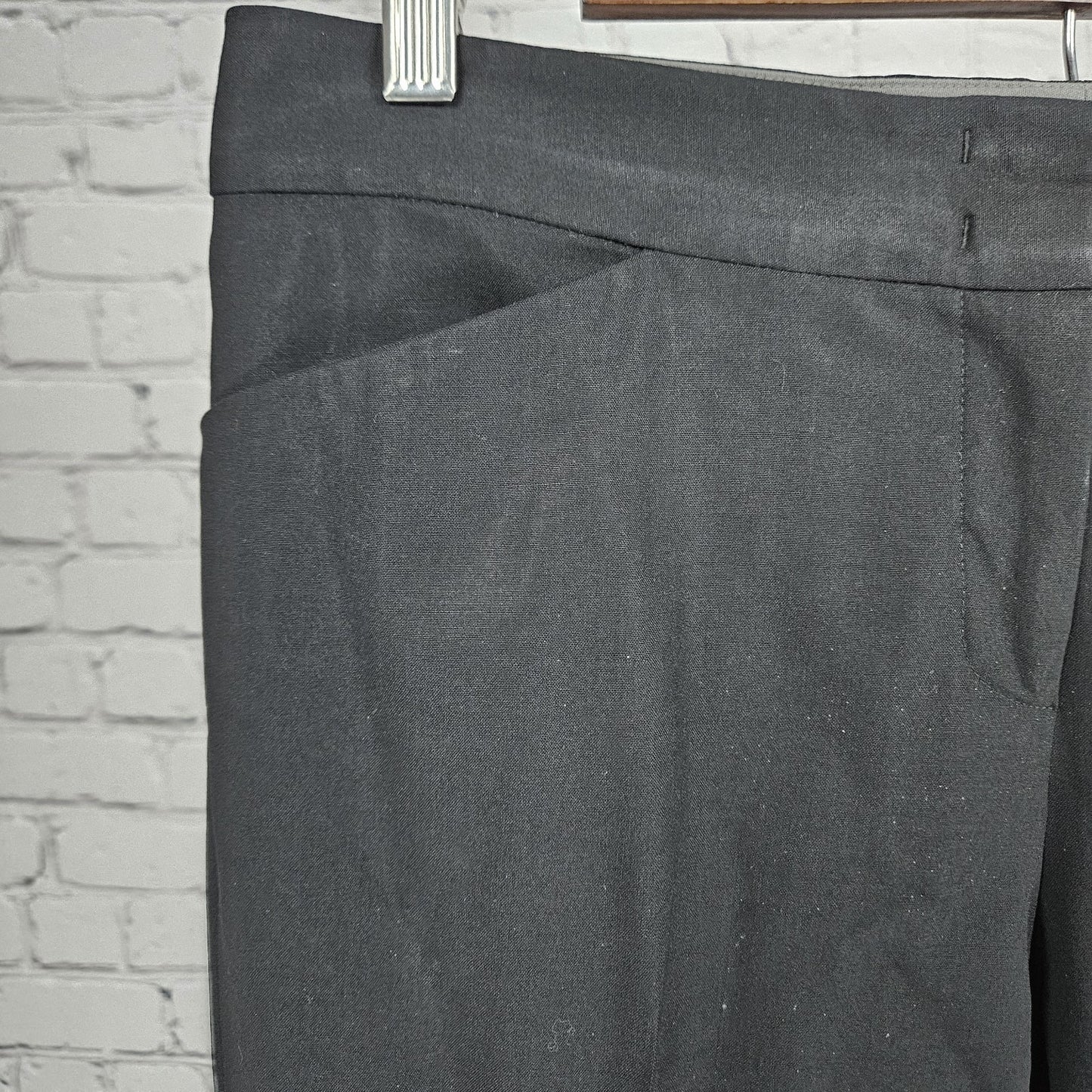 Lafayette 148 New York Black Wool Stretch Mid Rise Tapered Dress Pants 2 (29x28)