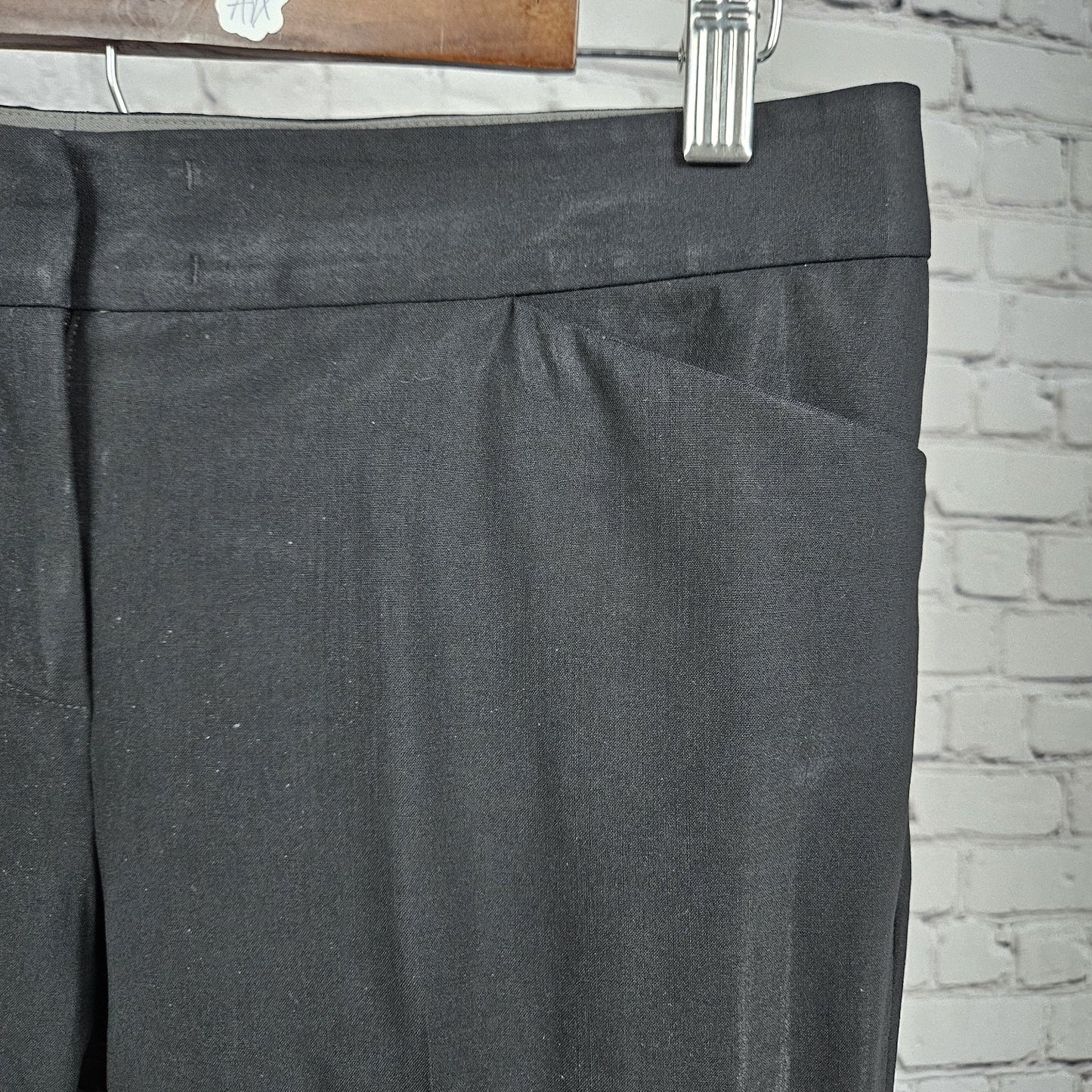 Lafayette 148 New York Black Wool Stretch Mid Rise Tapered Dress Pants 2 (29x28)