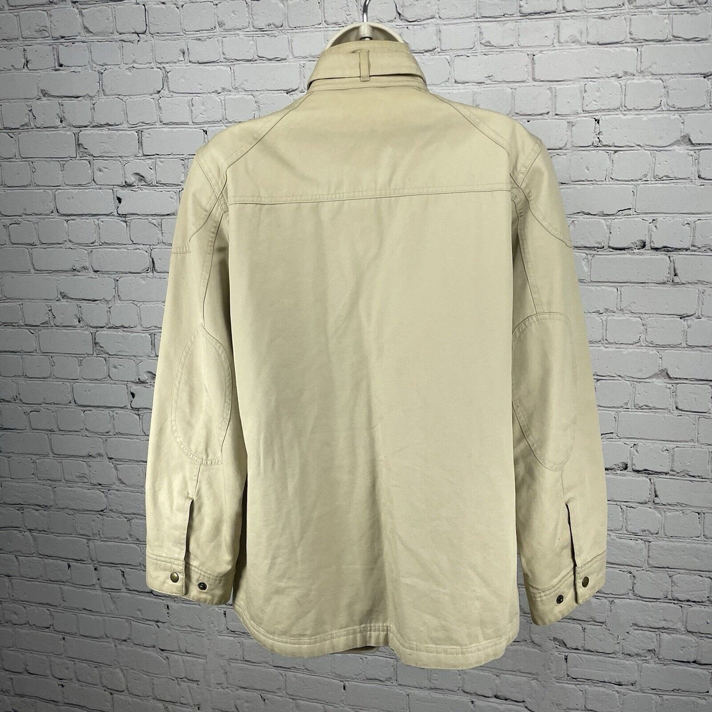 Marks & Spencer Khaki Cotton Zip Snap Corduroy Trim Jacket Pockets Size US 10