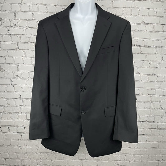 Tommy Hilfiger Black 100% Wool 2 Button Double Vented Blazer Sport Coat Size 42L