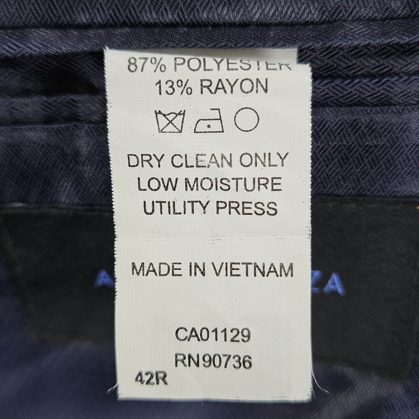 Andrew Fezza Navy 2 Button Double Vented Notch Blazer Sport Coat Suit Jacket 42R