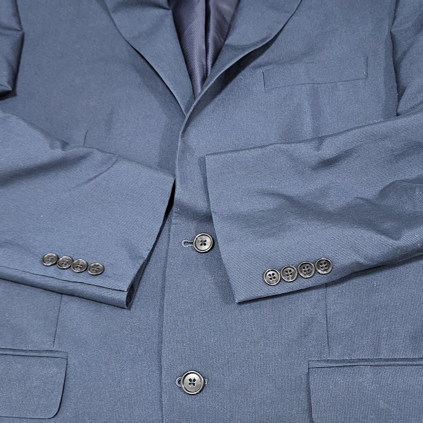 Andrew Fezza Navy 2 Button Double Vented Notch Blazer Sport Coat Suit Jacket 42R
