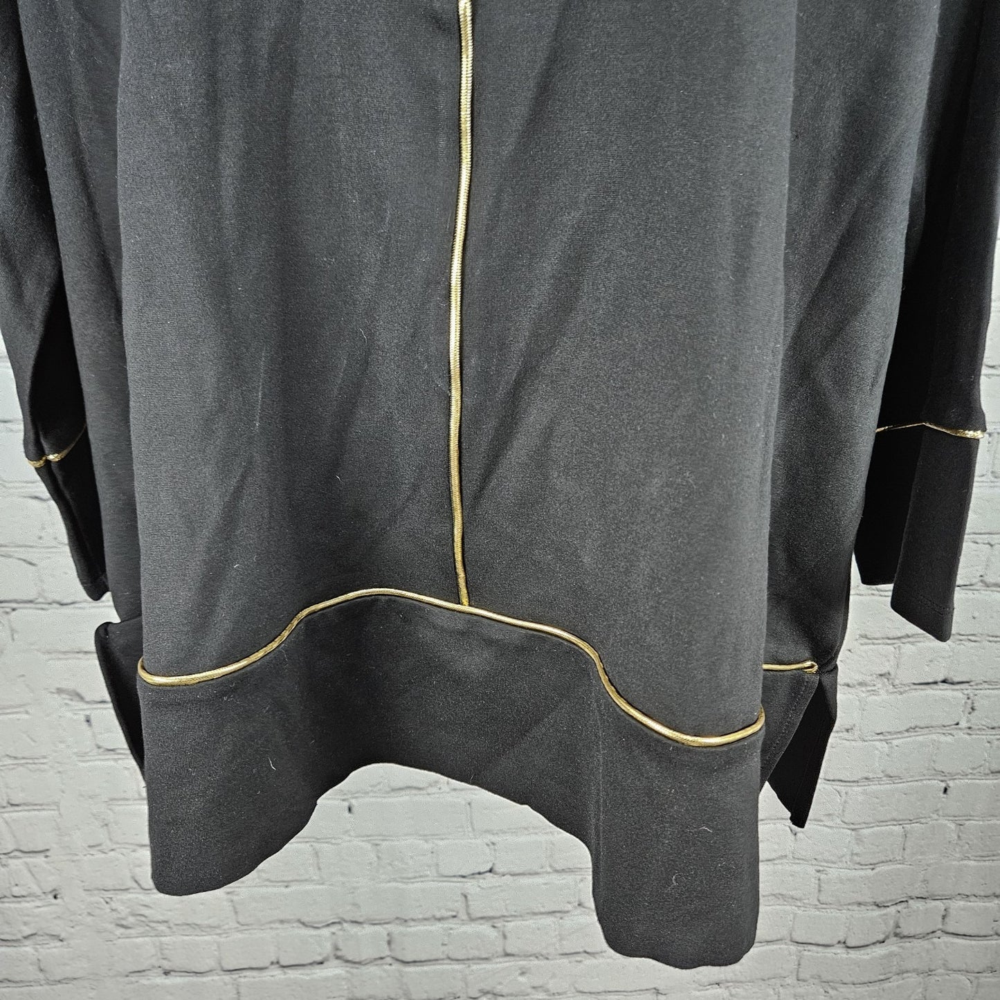 NWT Jones New York Signature Black Gold Accents 3/4 Sleeve Relaxed Tunic Top XL