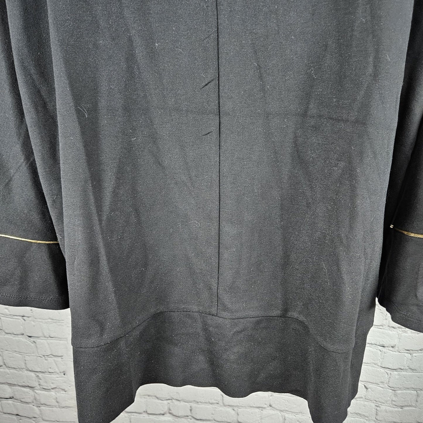 NWT Jones New York Signature Black Gold Accents 3/4 Sleeve Relaxed Tunic Top XL