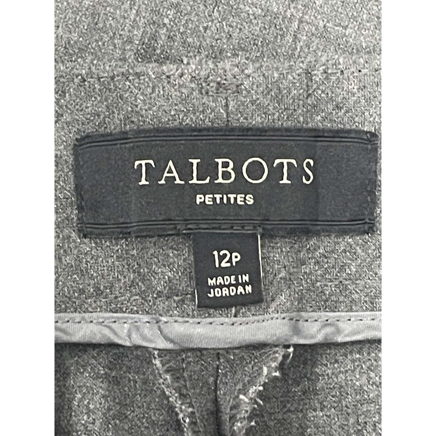 Talbots Heather Gray Signature Straight Leg Dress Pants Size 12 Petite (34x29)