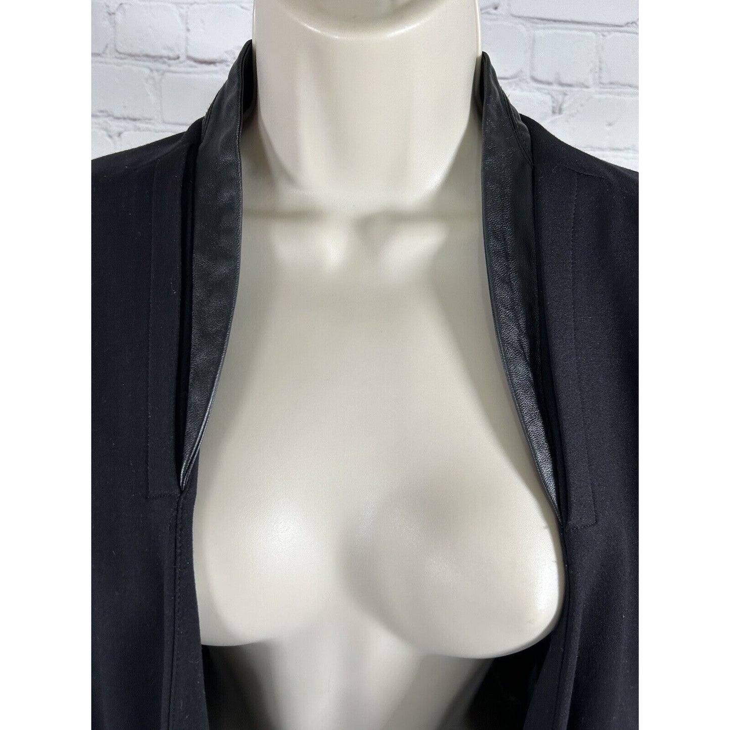 Torrid Black Open Front Vegan Leather Collar/Sleeves Women’s Blazer Jacket M