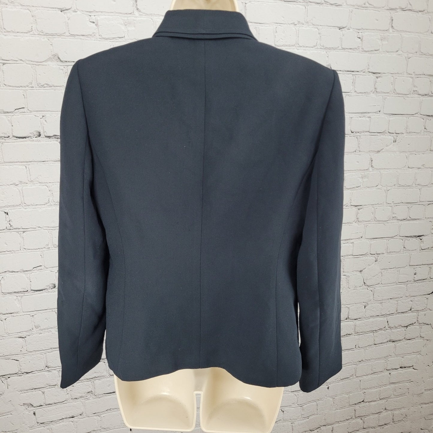 Tahari Black 2 Button Shawl Lapel Ventless Lined Blazer Suit Jacket Petite 6P