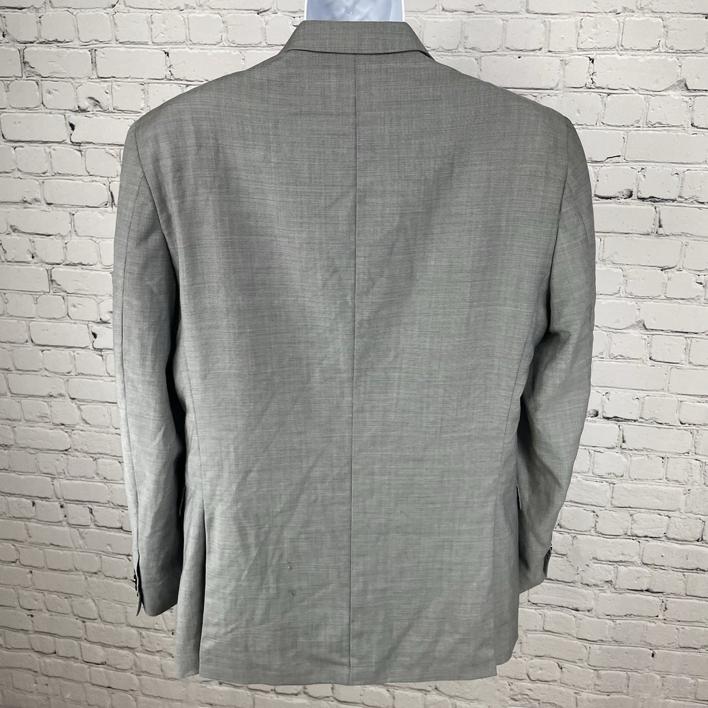 Tommy Hilfiger Grey 100% Wool 2 Button Double Vented Blazer Size 42L *defect