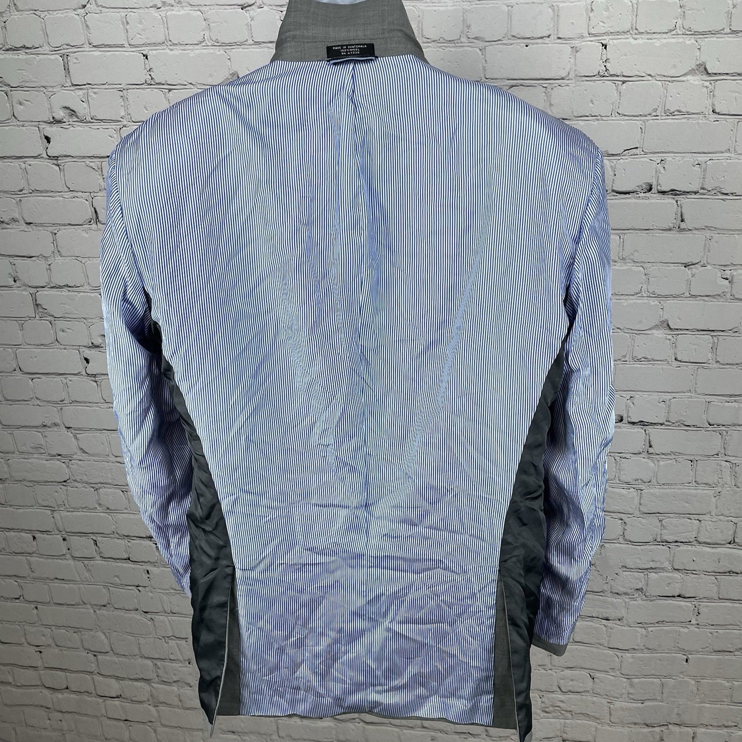 Tommy Hilfiger Grey 100% Wool 2 Button Double Vented Blazer Size 42L *defect