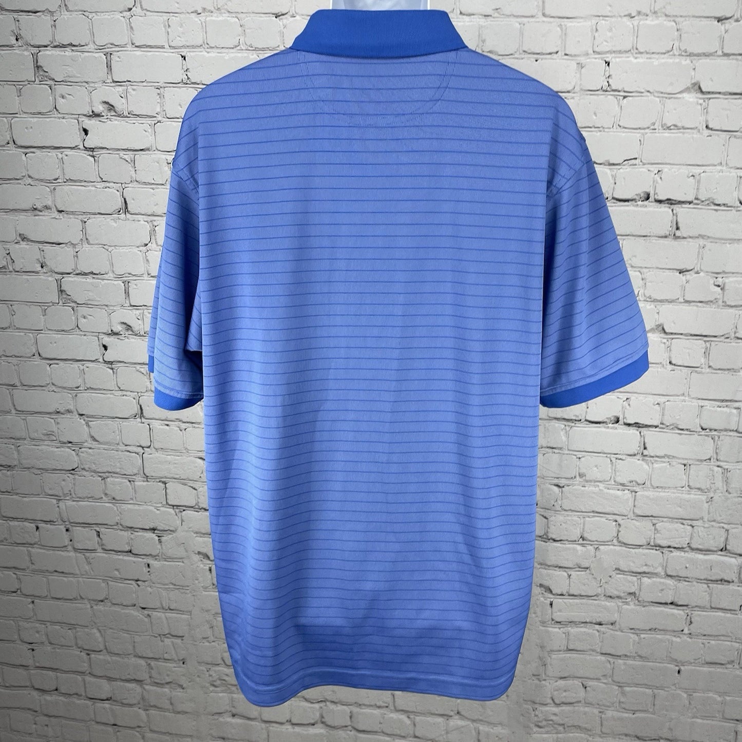 Izod Blue Striped C-Fresh Golf The Hills Country Club Button Polo Shirt Size XL
