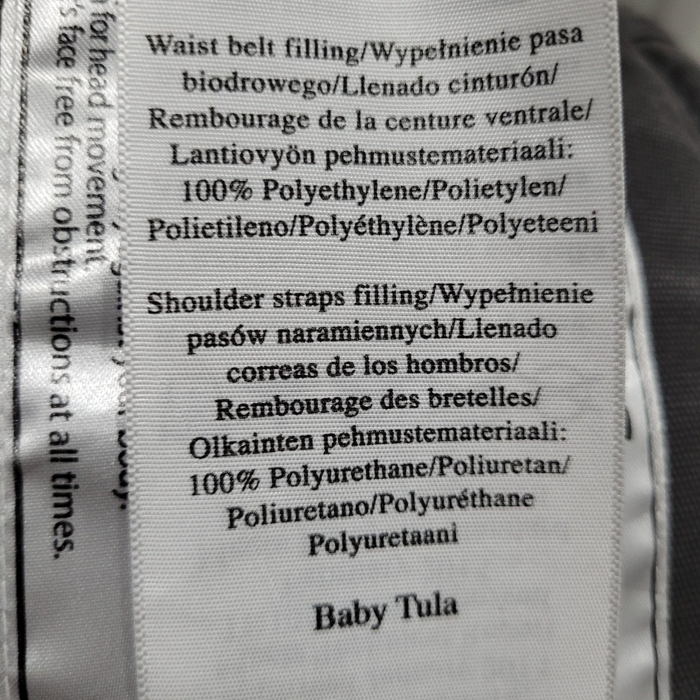 Tula Grey 100% Cotton Adjustable Straps Buckle Baby Infant Carrier Sling