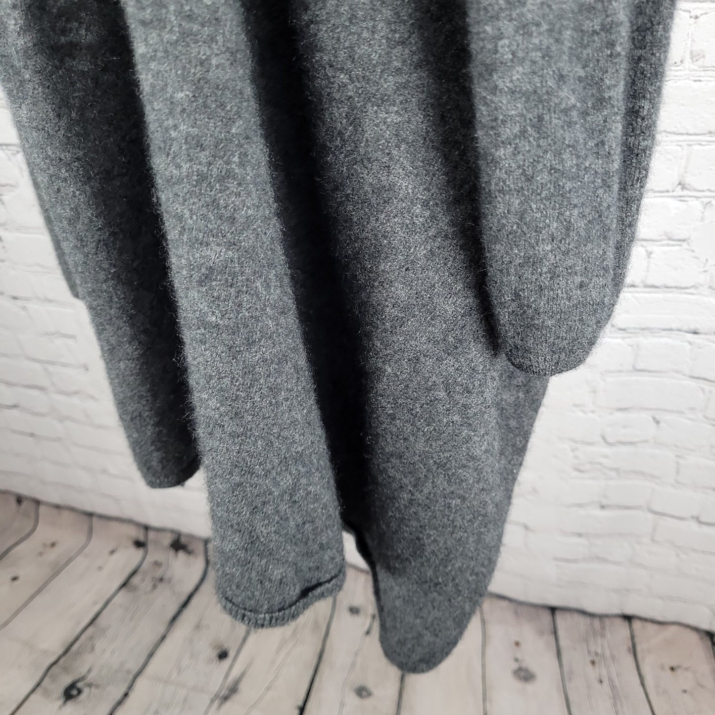 Red Twist Grey 100% Cashmere Cozy Drapey Open Waterfall Cardigan Size Small S