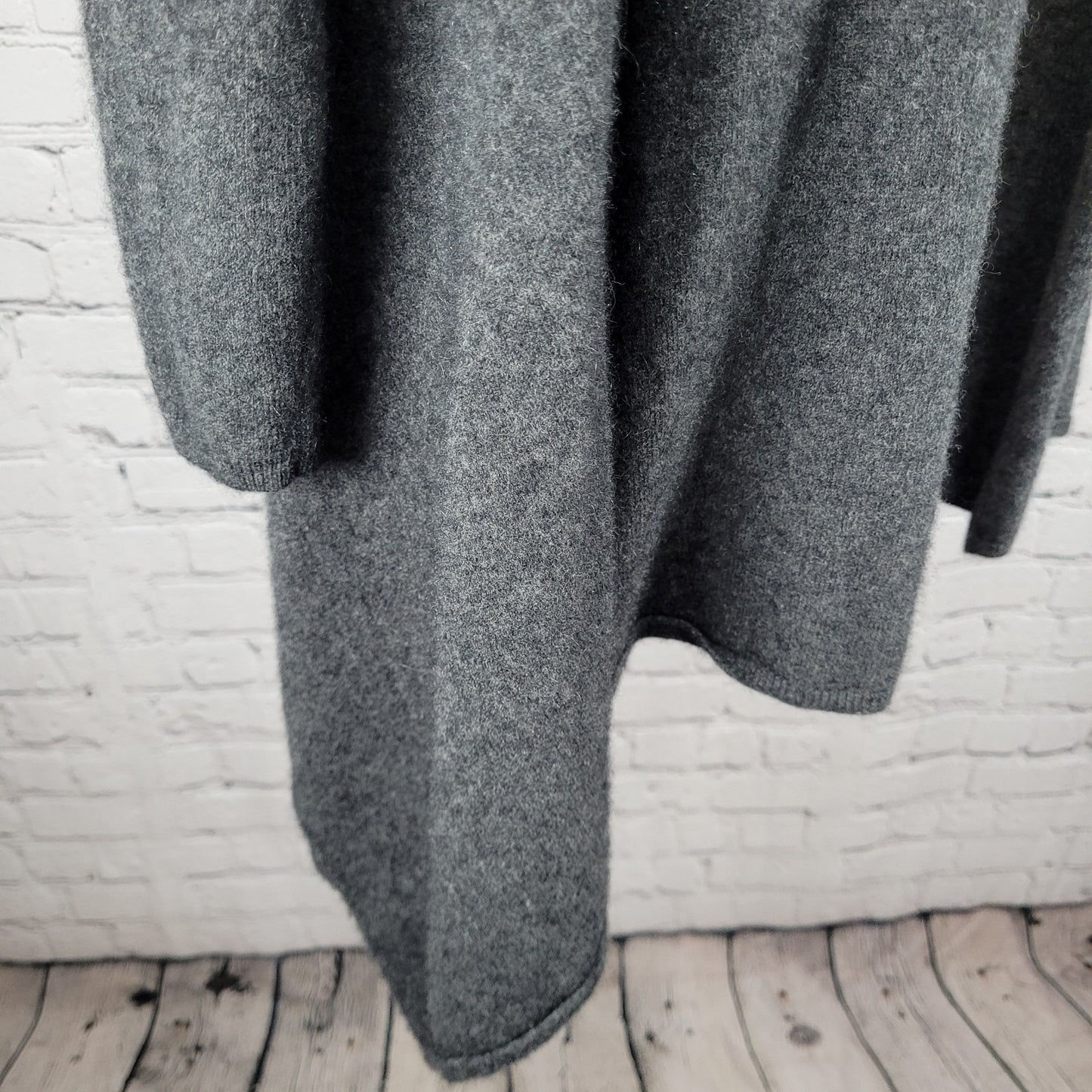 Red Twist Grey 100% Cashmere Cozy Drapey Open Waterfall Cardigan Size Small S