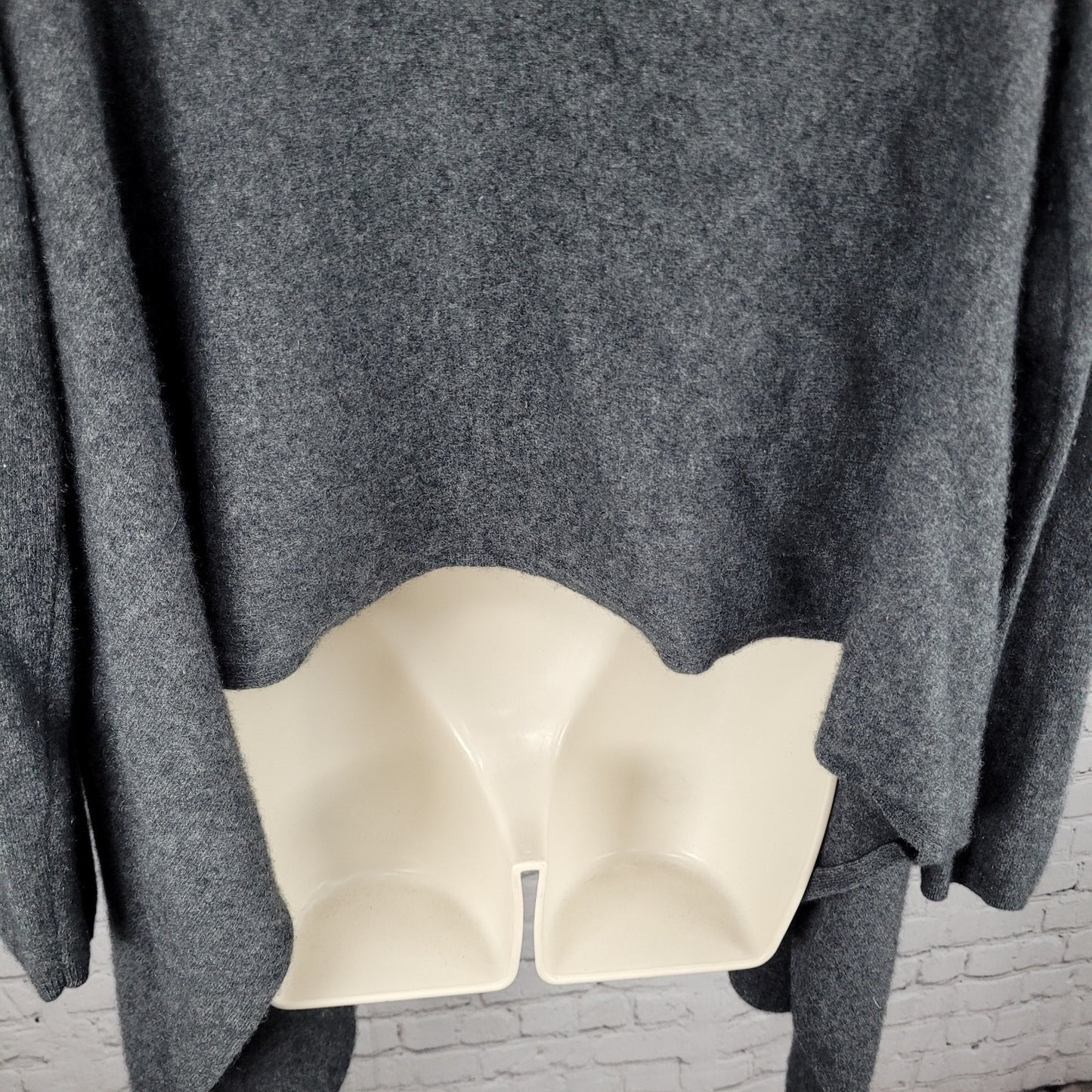 Red Twist Grey 100% Cashmere Cozy Drapey Open Waterfall Cardigan Size Small S