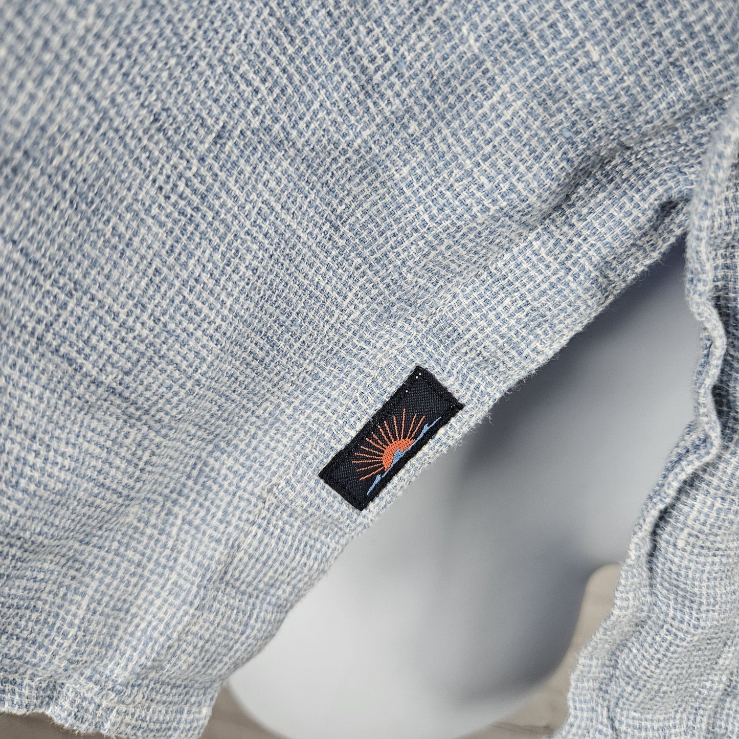 Faherty Blue 100% Linen Button Up Short Sleeve Casual Collared Shirt Small S