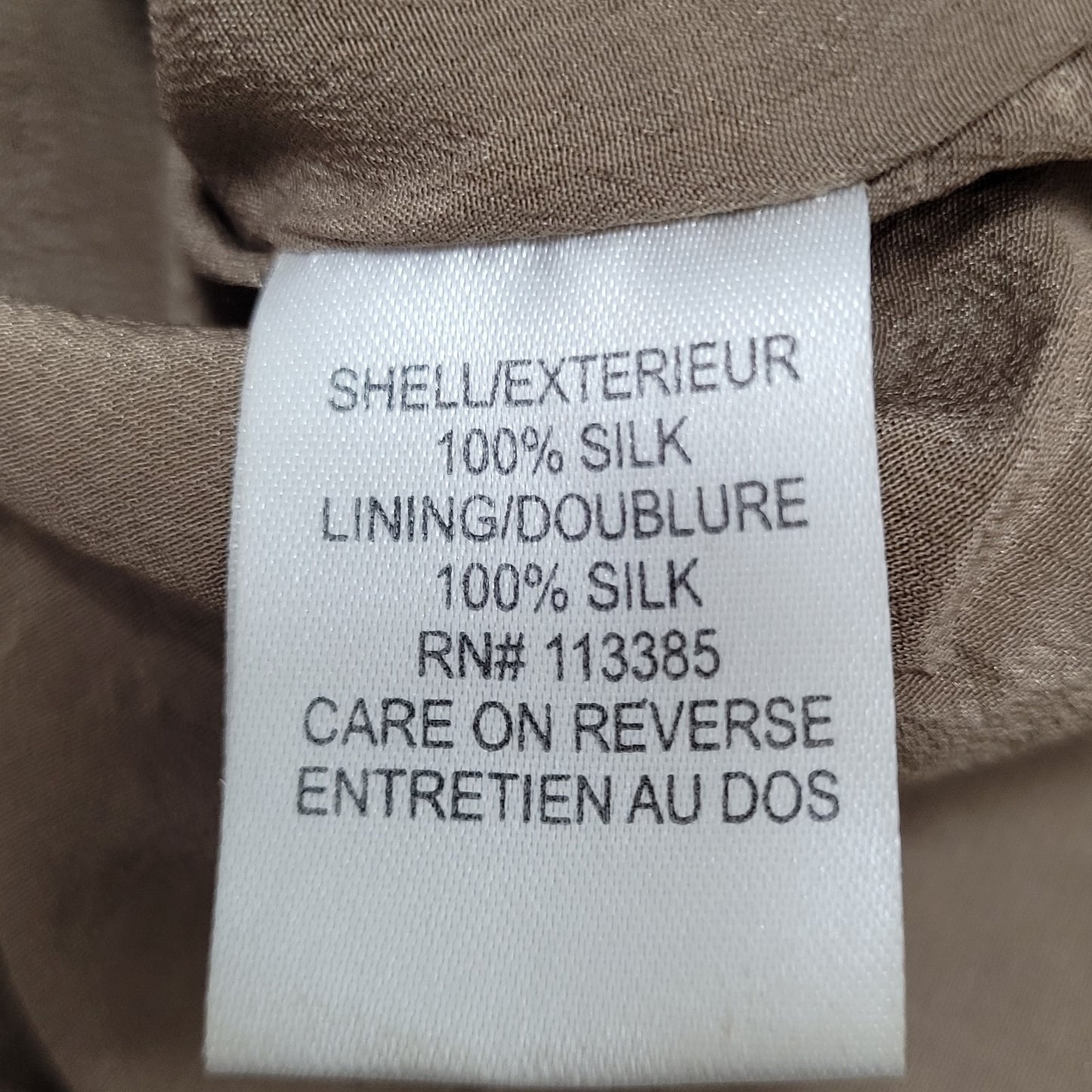 Renzo + Kai Brown 100% Silk Heavy Beaded Hook & Eye Lined Tank Top Size Small S