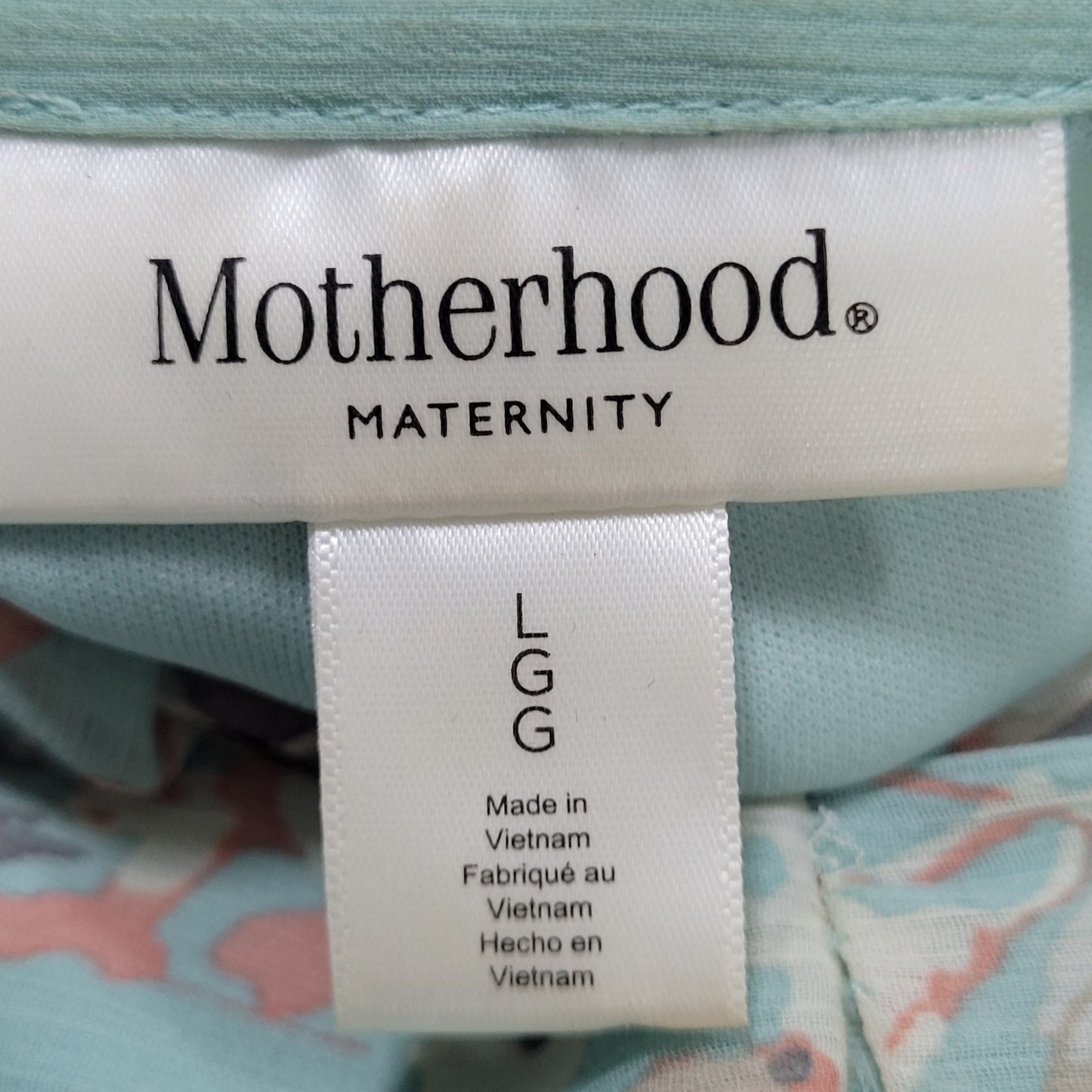 Motherhood Maternity Green Floral Chiffon Belted Lined Maxi Sun Dress Large L