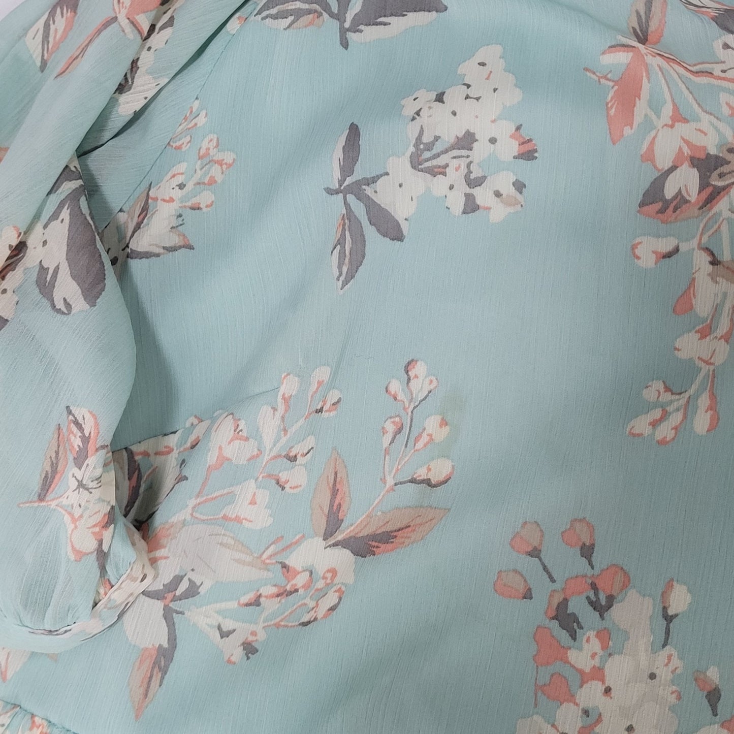 Motherhood Maternity Green Floral Chiffon Belted Lined Maxi Sun Dress Large L