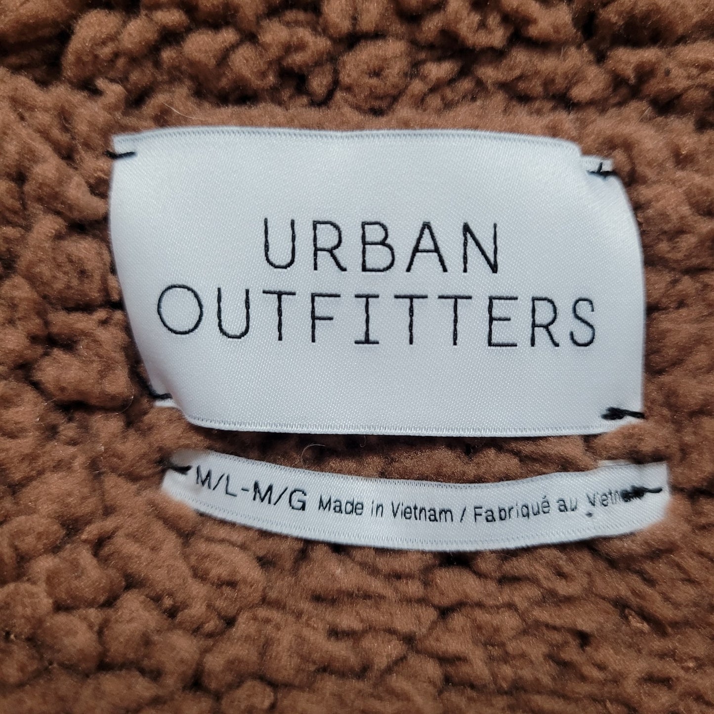 Urban Outfitters Black Soft Sherpa Fleece Oversized Open Hoodie Jacket Size M/L